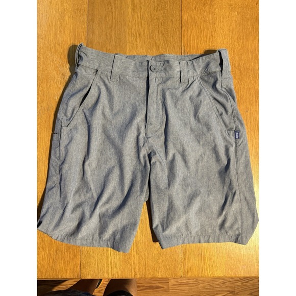 Huk Shorts Mens M Gray Next Level Fishing Performance 9" Inseam Stretch - Picture 1 of 9